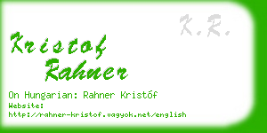 kristof rahner business card